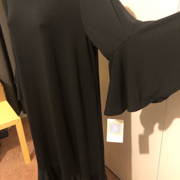 LuLaRoe Elegant Black Flared Sleeve Dress - Picture 3 of 10